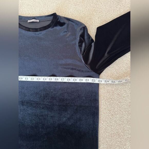 NWOT Zara Collection Black Velvet Straight Dress - Picture 5 of 6